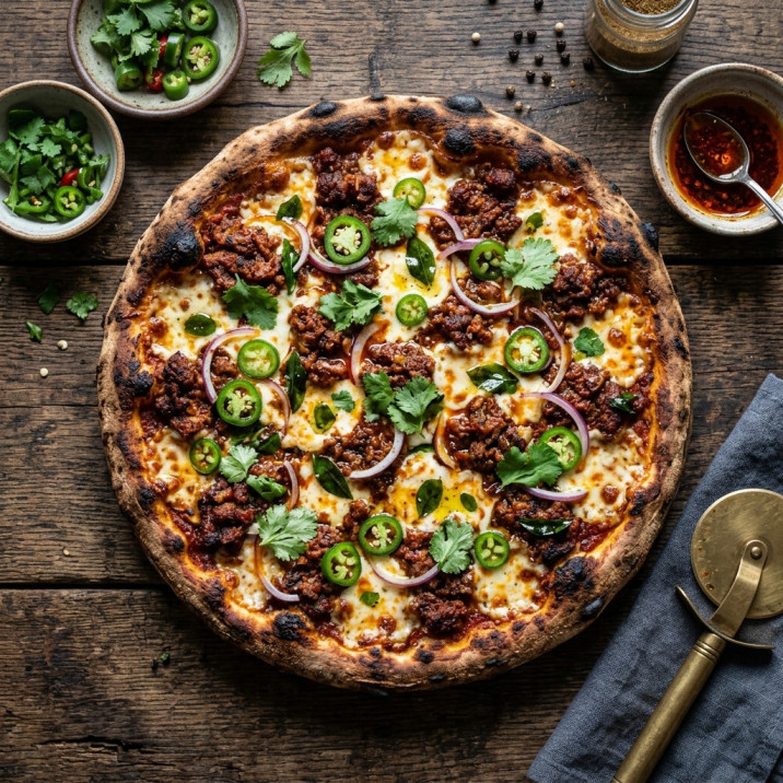 Spicy Keema Yard Pizza